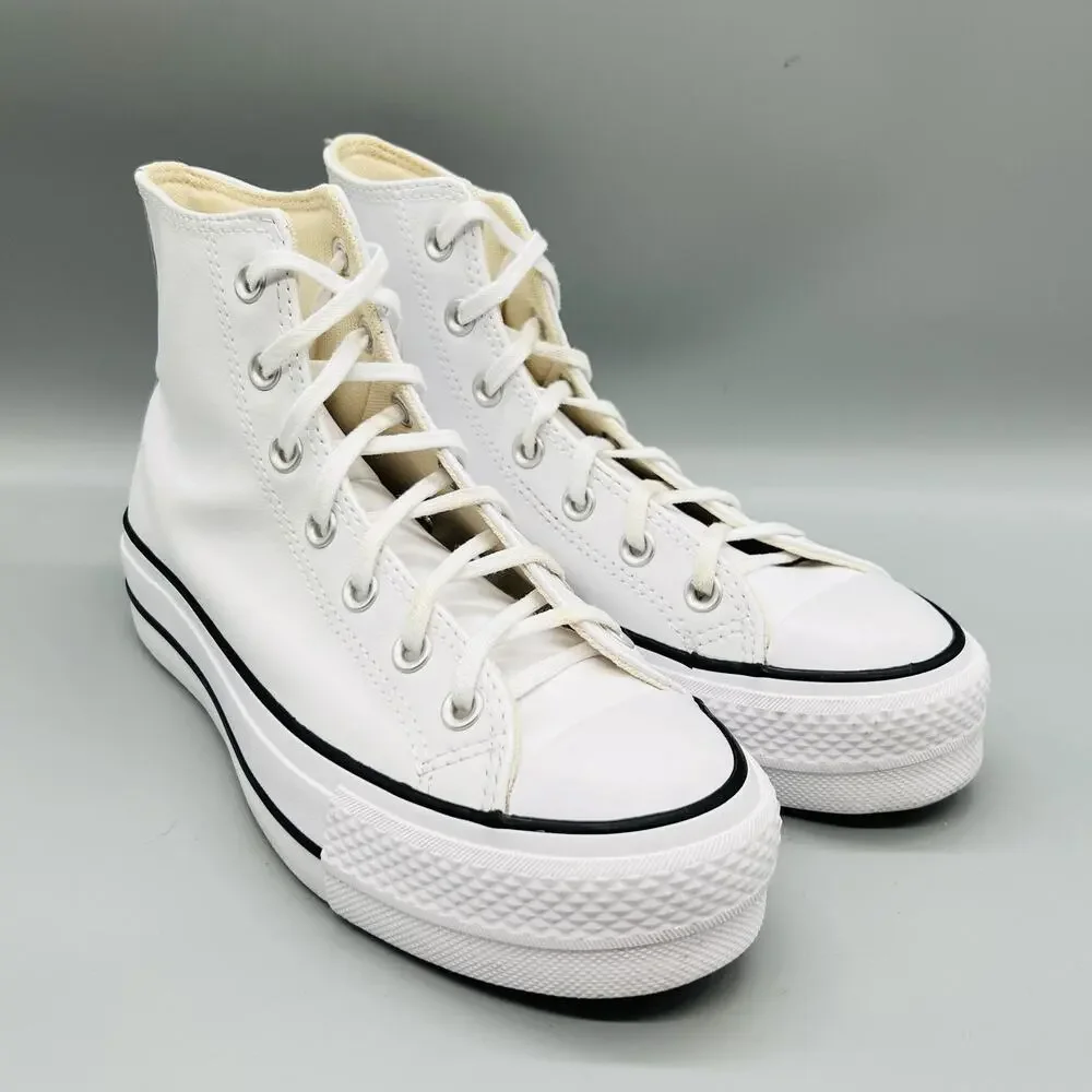 Converse Shoes Women 8.5 White Leather All Star 2 High Top Platform Sneaker